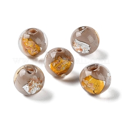 Handmade Gold & Silver Foil Lampwork Beads&nbsp;GLAA-G107-07B-07