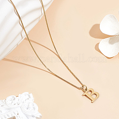 1pc 304 Stainless Steel Letter Pendant Necklaces&nbsp;NJEW-LP0001-38B-G