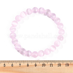 Dyed Natural Selenite Round Beaded Stretch Bracelets for Women&nbsp;G-U005-02I