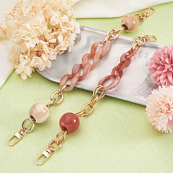 2Pcs 2 Style Oval & Round Beads Acrylic Bag Handle&nbsp;FIND-GN0001-16A