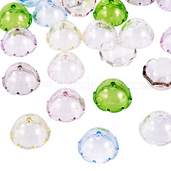 28Pcs 7 Colors Transparent Acrylic Bead Caps&nbsp;OACR-TA0004-02