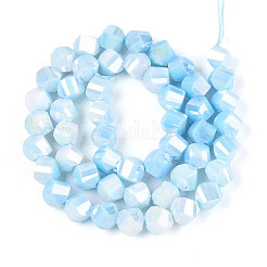 Anti-Tarnish Electroplate Glass Beads Strands&nbsp;GLAA-T025-8mm-14B