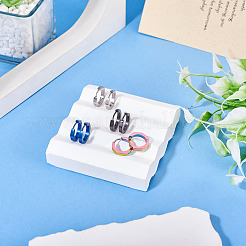 8Pcs 4 Colors Stainless Steel Hoop Earrings&nbsp;EJEW-TA0001-79