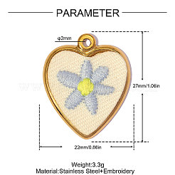 304 Stainless Steel with Cloth Pendants&nbsp;FB-OY001-05G