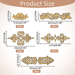 10Pcs 5 Style Ethnic Style Polyester Metallic Thread Embroidery Iron on Applique Patch&nbsp;PATC-NB0001-21