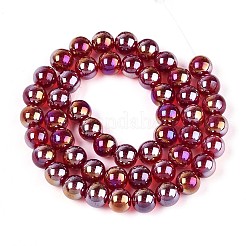 Electroplate Transparent Glass Beads Strands&nbsp;GLAA-T032-T8mm-AB20