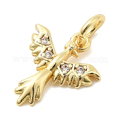 Brass Micro Pave Cubic Zirconia Charms&nbsp;KK-C139-14G