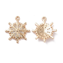 Brass Micro Pave Clear Cubic Zirconia Pendants&nbsp;KK-G418-05G