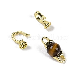 Natural Tiger Eye with Brass Fold Over Clasps&nbsp;G-G141-03G-14