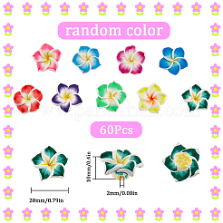 Handmade Polymer Clay 3D Flower Plumeria Beads&nbsp;CLAY-SC0001-55A