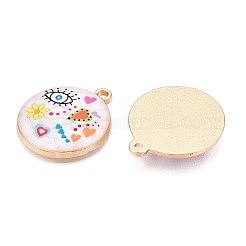 Printed Rack Plating Alloy Enamel Pendants&nbsp;ENAM-T020-02F