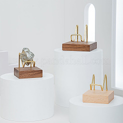 2Pcs 2 Style Brass Crystal Mineral Display Easels&nbsp;ODIS-FG0001-47