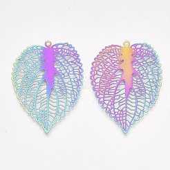 Ion Plating(IP) 201 Stainless Steel Filigree Pendants&nbsp;X-STAS-S108-36