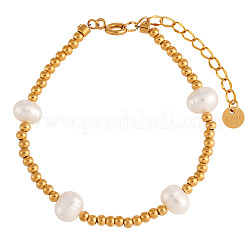 French Vintage Style 304 Stainless Steel Round Beads Bracelets&nbsp;GT2390
