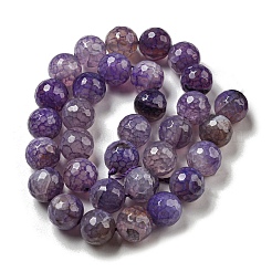 Faceted Natural Dragon Veins Agate Beads Strands&nbsp;X-G-F447-12mm-L04