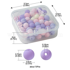 70Pcs Rubberized Style Acrylic Beads&nbsp;MACR-FS0001-71C