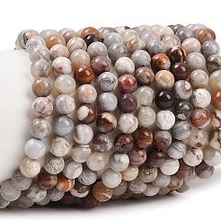 Natural Mexican Agate Beads Strands&nbsp;G-G345-B01-6mm