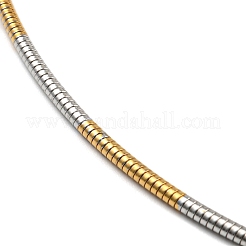 PVD Vacuum Plating 202 Stainless Steel Wire Choker Necklace with Clasp&nbsp;NJEW-H011-09GP