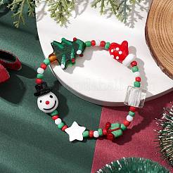 Christmas Theme Glass Beaded Stretch Bracelets&nbsp;BJEW-TA00531