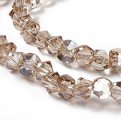 Transparent Electroplate Glass Beads Strands&nbsp;EGLA-L043-PL02