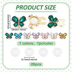 37Pcs Butterfly Alloy Rhinestone Cufflinks and Acrylic Buttons&nbsp;HJEW-PH02308