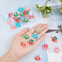 32Pcs 8 Styles Ocean Theme Opaque Resin Pendants&nbsp;RESI-SC0002-37