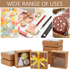 Square Paper Biscuit Boxes with Clear PVC Window&nbsp;LS-CON-WH0098-16A-03