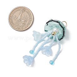 Glass Seed Beaded Jellyfish Big Pendants&nbsp;PALLOY-MZ01166