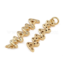 Brass Micro Pave Cubic Zirconia Pendants&nbsp;KK-B150-06G
