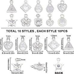 Mixed Shapes Alloy Charms&nbsp;ZIRC-SC0001-04P