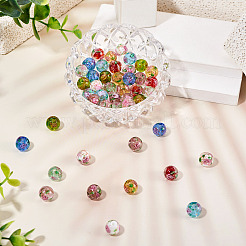 54Pcs 9 Colors Handmade Glod Sand Lampwork Beads Strands&nbsp;LAMP-TA0002-08