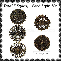 1Set Flat Round Alloy Shawls and Capes Buckles&nbsp;FIND-GF0008-08AB