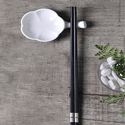 2Pcs Flower Shape Ceramics Ink Plate with Handle&nbsp;DJEW-LP0001-14