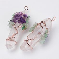 Natural Quartz Crystal Big Pointed Pendants&nbsp;G-P245-01