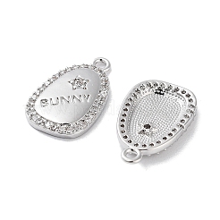 Brass Micro Pave Clear Cubic Zirconia Pendants&nbsp;KK-F871-26P