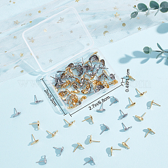 100Pcs 2 Colors 304 Stainless Steel Stud Earring Findings&nbsp;STAS-CN0001-11