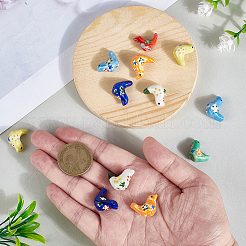 14Pcs 7 Colors Handmade Printed Porcelain Beads&nbsp;PORC-PA0001-04