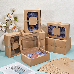 12Pcs Rectangle Foldable Kraft Paper Cake Box&nbsp;CON-WH0089-173A