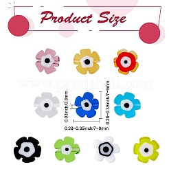 120Pcs 10Colors Handmade Evil Eye Lampwork Beads&nbsp;LAMP-SZ0001-16
