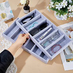 6 Grids Rectangle MDF Covered with Velvet Glasses Organizer Trays&nbsp;CON-WH0110-318A