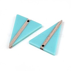 Opaque Resin & Wood Pendants&nbsp;RESI-T057-43A