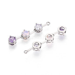 Brass Micro Pave Clear Cubic Zirconia Pendants&nbsp;KK-N267-01A-P