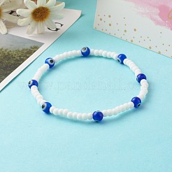 Glass Beads & Handmade Lampwork Beads Stretch Bracelets for Kid&nbsp;BJEW-JB06475-03