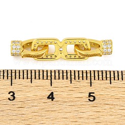 925 Sterling Silver Micro Pave Clear Cubic Zirconia Fold Over Clasps&nbsp;STER-U005-10G