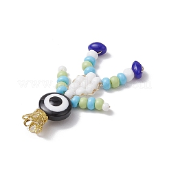 Baking Paint Glass Seed Beaded Human Pendants&nbsp;PALLOY-MZ00653-04