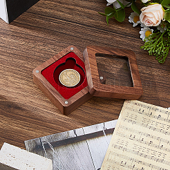 Square Black Walnut Wooden Coin Storage Boxes&nbsp;CON-WH0099-62A