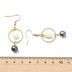 Natural Cultured Freshwater Pearl Dangle Earrings&nbsp;EJEW-JE07168