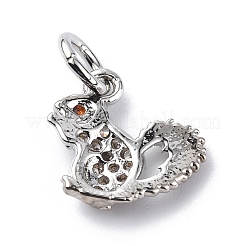 Brass Micro Pave Cubic Zirconia Charms&nbsp;ZIRC-F131-11P