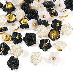 40Pcs 2 Styles 1-Hole ABS Plastic Buttons&nbsp;BUTT-TA0001-32