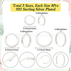 24Pcs 3 Styles Brass Textured Hoop Earrings&nbsp;EJEW-SC0010-89S